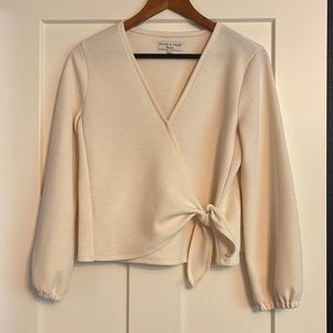 Madewell - Texture & Thread cream tie blouse - Size Small